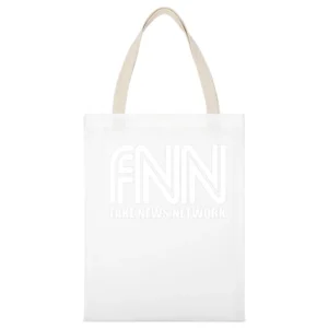 Fake News Network Funny Trump Parody Graphic Tv Show White Canvas Tote Shopping Bag