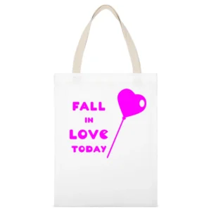 Fall in love today heart balloon White Canvas Tote Shopping Bag
