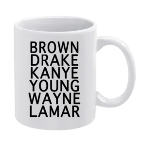 Famous Rap Stars Popular Hip Hop Rappers Graphic Tee Shirt White Mug