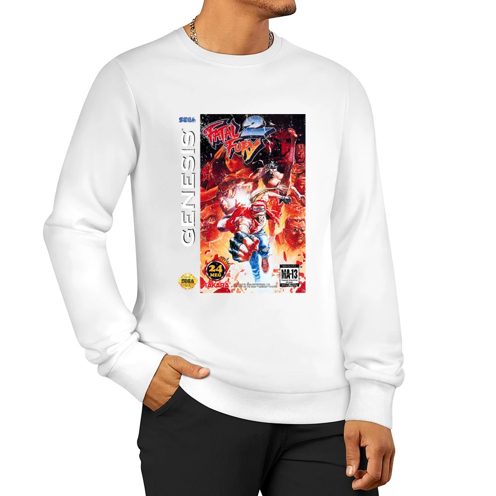 Fatal Fury 2 Sega Genesis Old School Retro Video Game Fan Distressed T Men Pullover Sweatshirt