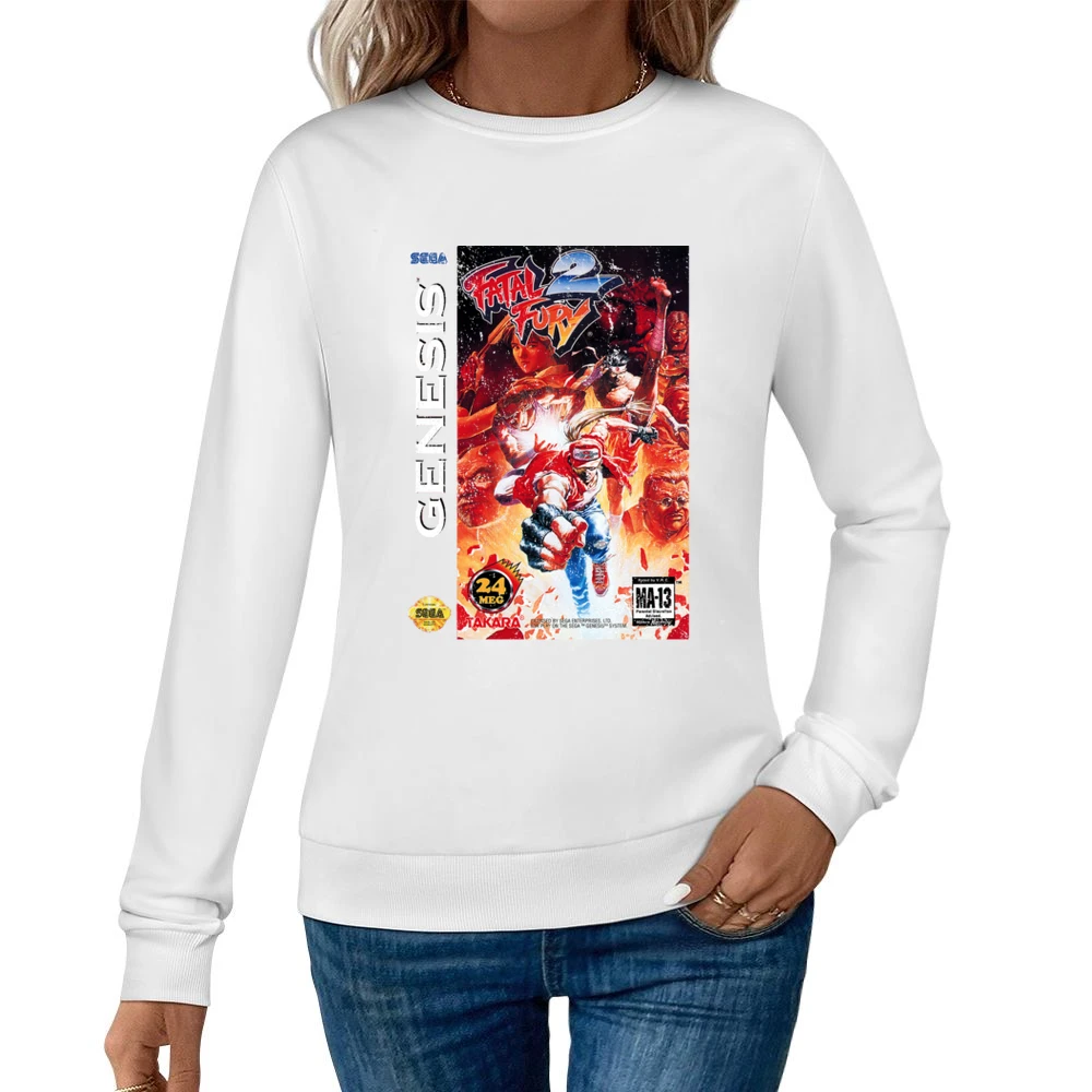 Fatal Fury 2 Sega Genesis Old School Retro Video Game Fan Distressed T Women Pullover Sweatshirt
