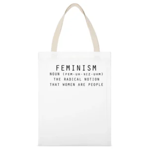 Feminism Noun Dictionary Fun Women Are People Definition Cool Graphic White Canvas Tote Shopping Bag