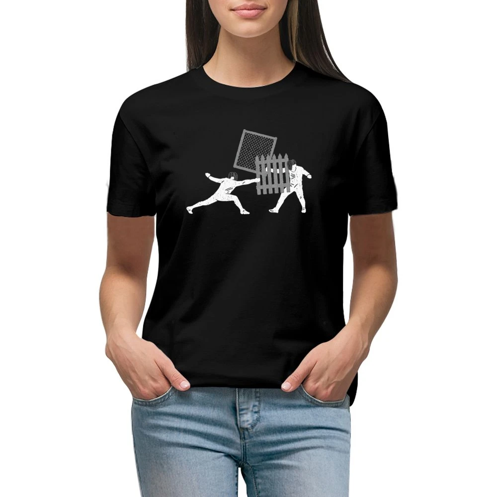 Fencing Funny Sports Premium Women Ladies T-shirt