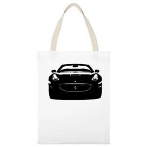 Ferrari California Spyder Convertible Car Front Grill Enthusiast Graph White Canvas Tote Shopping Bag