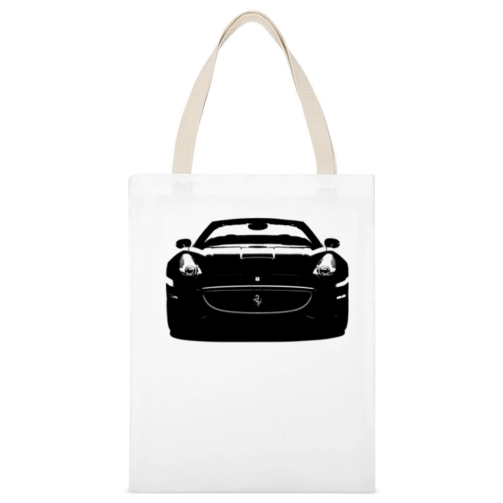 Ferrari California Spyder Convertible Car Front Grill Enthusiast Graph White Canvas Tote Shopping Bag