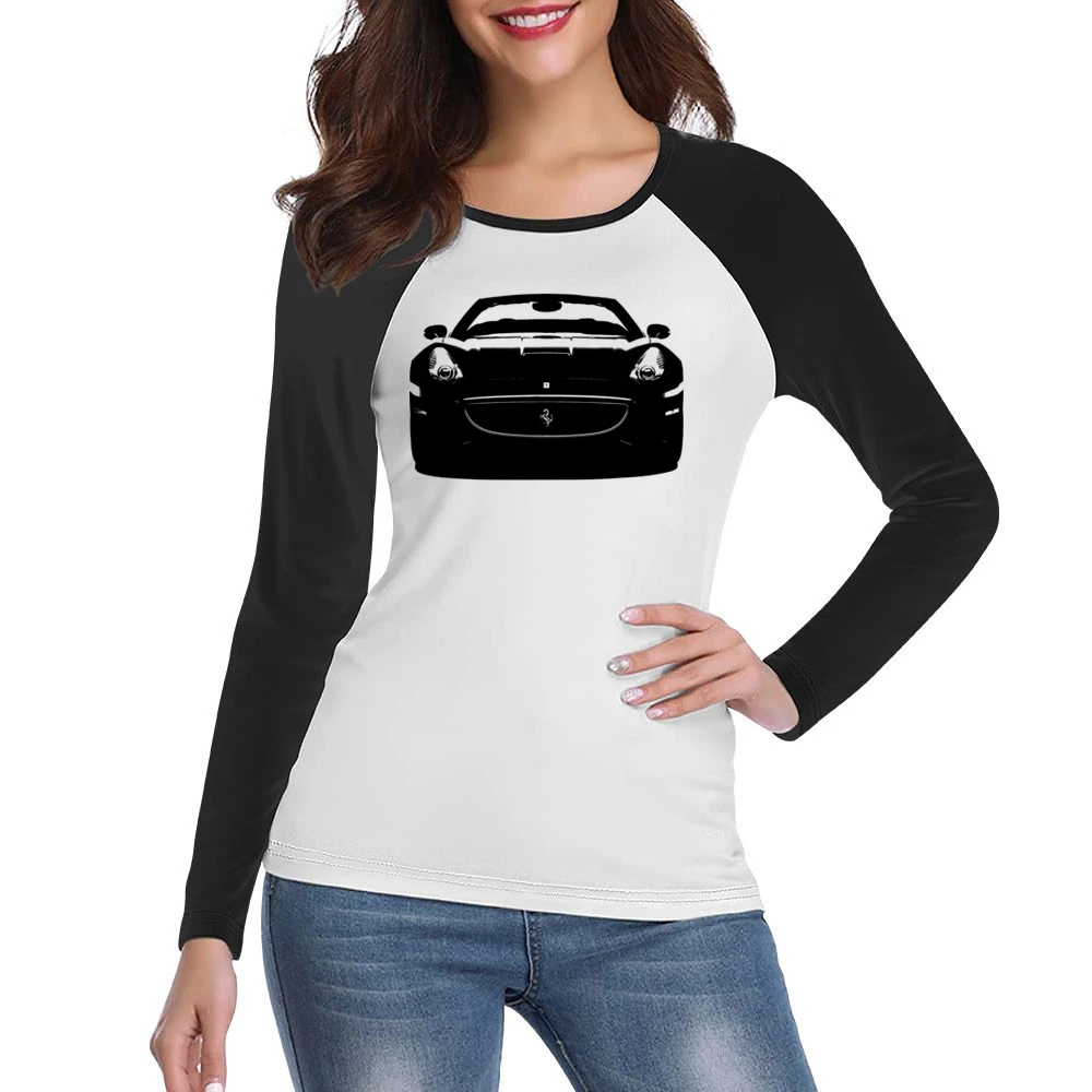 Ferrari California Spyder Convertible Car Front Grill Enthusiast Graph Women Ladies Long Sleeve T-Shirt