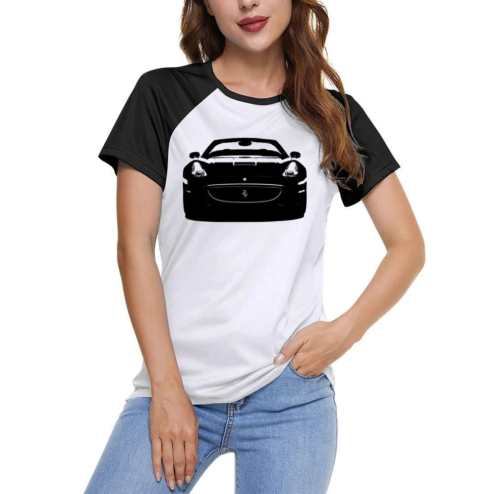 Ferrari California Spyder Convertible Car Front Grill Enthusiast Graph Women Ladies Short Sleeve T-Shirt