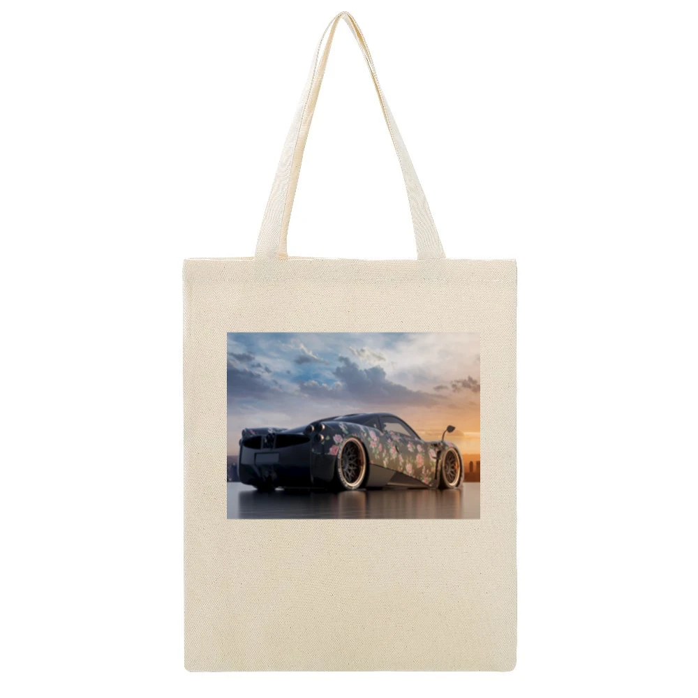 Ferrari Cityscape Tshirt Beige Canvas Tote Shopping Bag