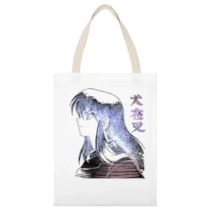 Feudal Fairy Tale InuYasha the half demon Dog human form Sketch T Shir White Canvas Tote Shopping Bag