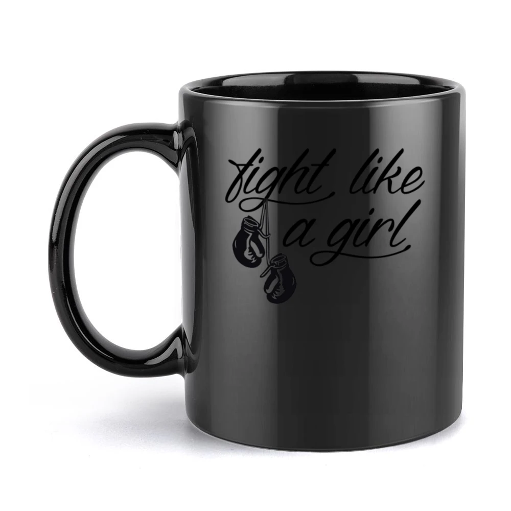 Fight Like A Girl Kickboxing Boxing Gym Popular Custom Graphic Sports Black Mug