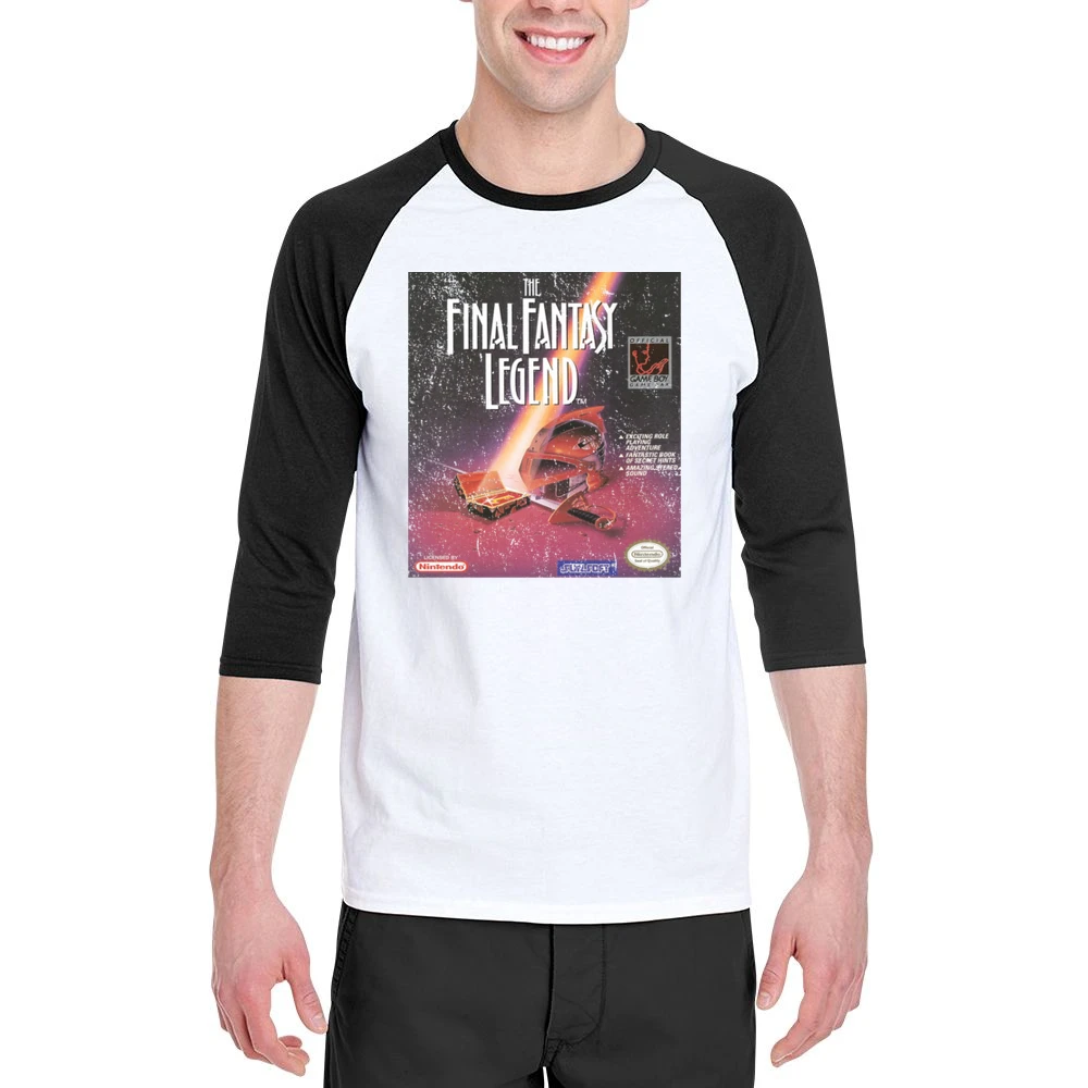 Final Fantasy Legend Game Boy Nintendo Old School Retro Video Game Fan Men 3/4 Sleeve T-Shirt