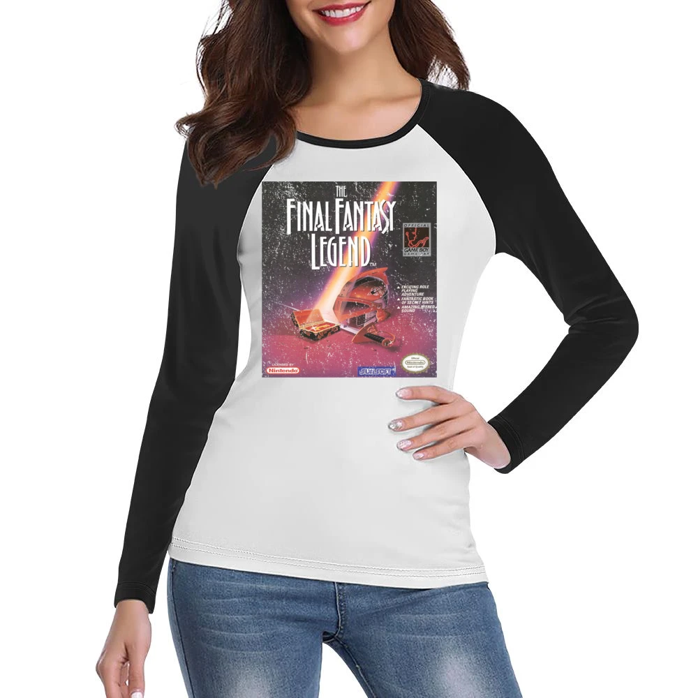 Final Fantasy Legend Game Boy Nintendo Old School Retro Video Game Fan Women Ladies Long Sleeve T-Shirt
