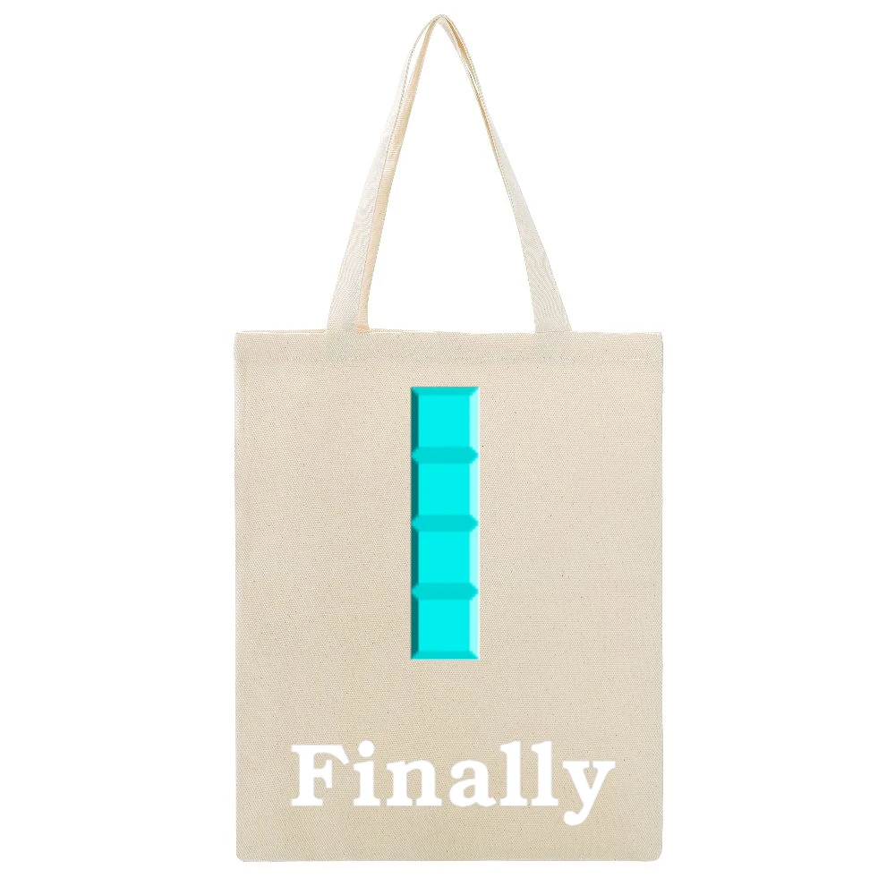 Finally - funny retro games tetris Beige Canvas Tote Shopping Bag