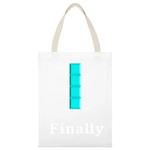Finally - funny retro games tetris White Canvas Tote Shopping Bag