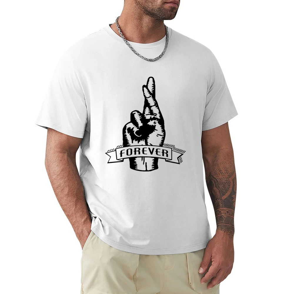 Fingers Crossed Forever Fun Sketched Graphic Tee Shirt Premium Men T-shirt