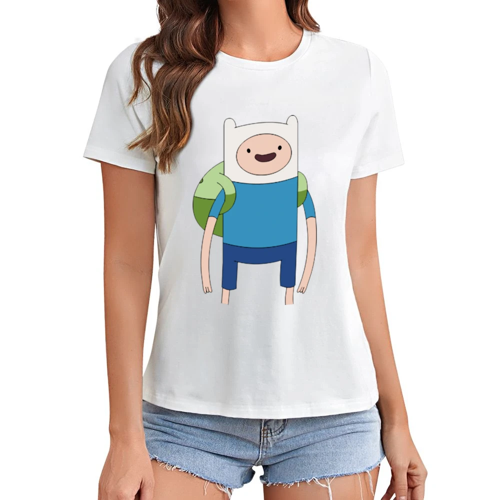 Finn Adventure Time Asian Size Women Ladies T-shirt