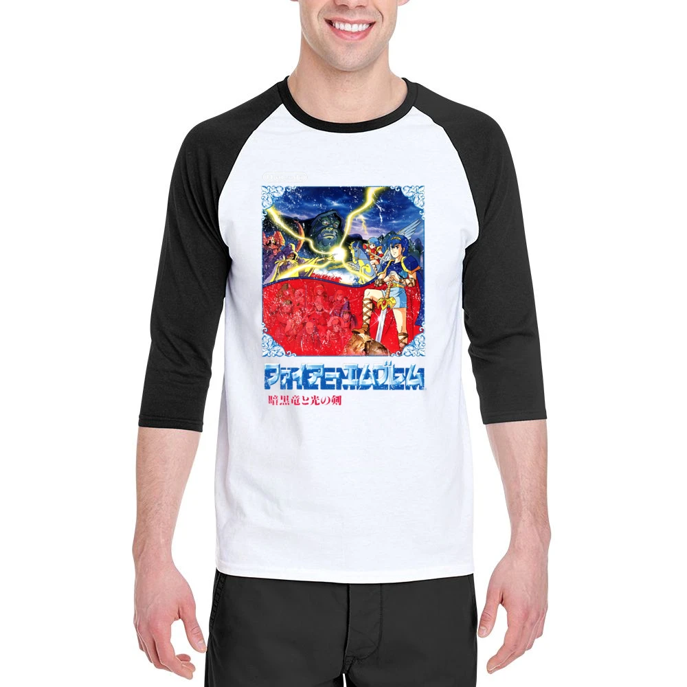 Fire Emblem Nes Nintendo Old School Retro Video Game Japanese Fan Dist Men 3/4 Sleeve T-Shirt