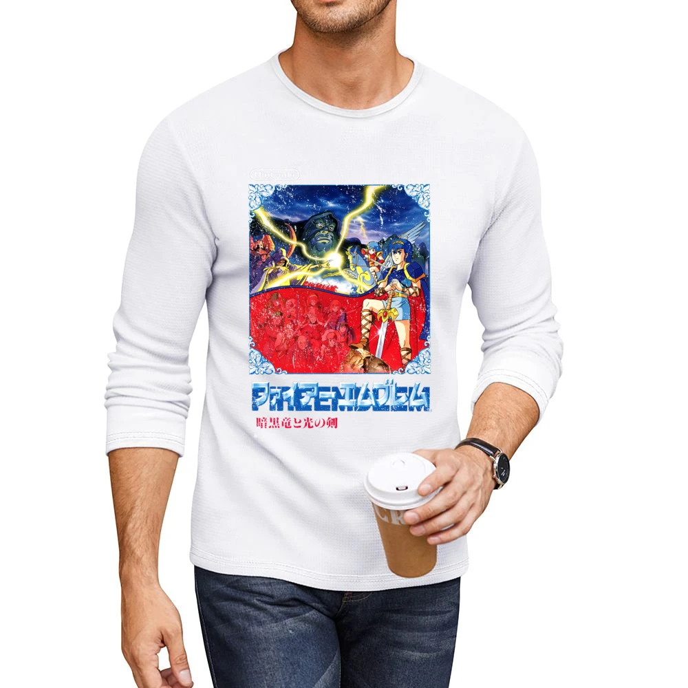 Fire Emblem Nes Nintendo Old School Retro Video Game Japanese Fan Dist Men CrewNeck Long Sleeve T-Shirt