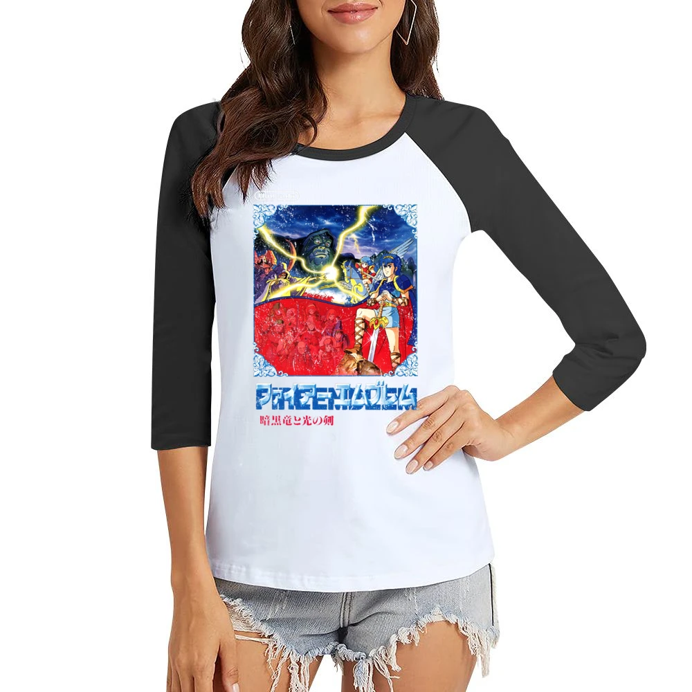 Fire Emblem Nes Nintendo Old School Retro Video Game Japanese Fan Dist Women Ladies 3-4 Sleeve T-Shirt
