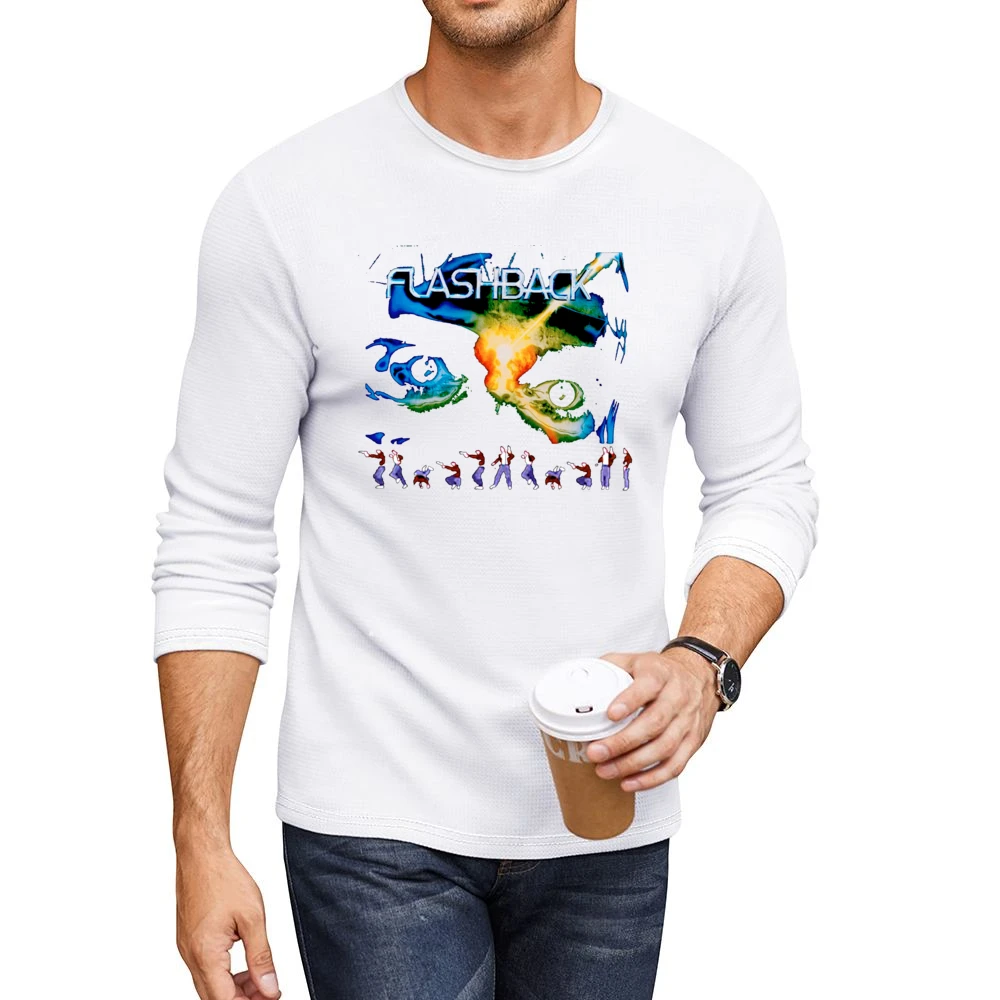 Flashback Video Game Retro 80s Men CrewNeck Long Sleeve T-Shirt