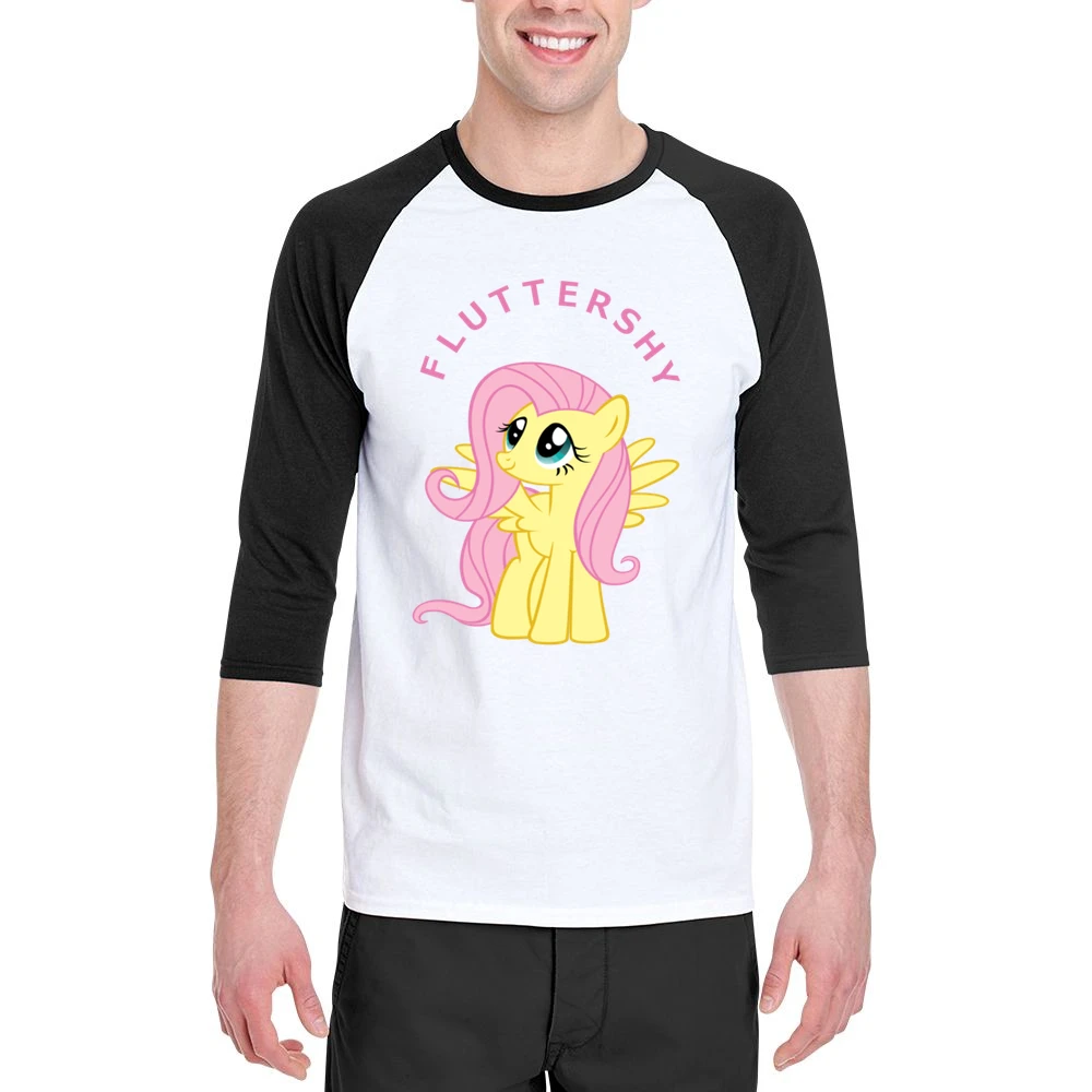 Fluttershy My Little Pony Men 3/4 Sleeve T-Shirt