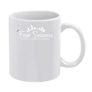 Four Season Total Landscaping Funny Trump Press Conference Black T Shi White Mug