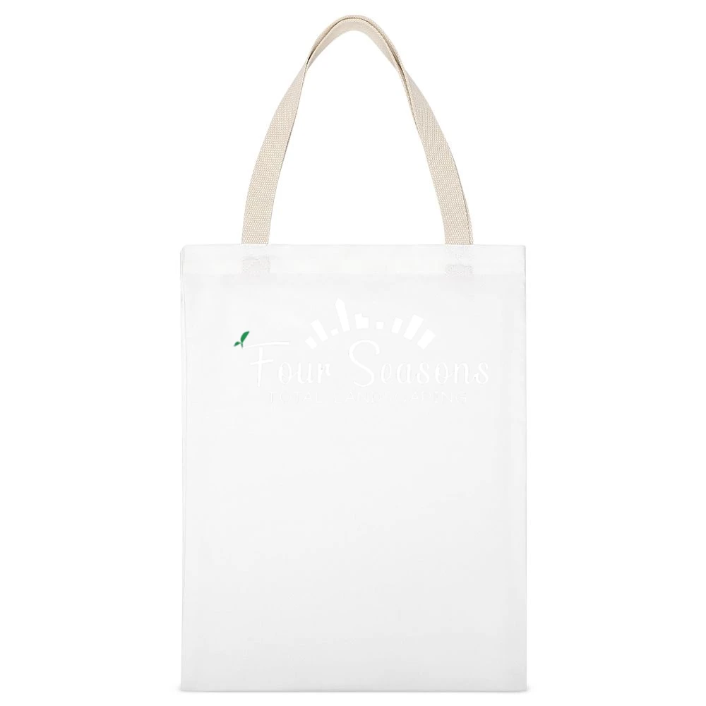 Four Season Total Landscaping Funny Trump Press Conference White Canvas Tote Shopping Bag