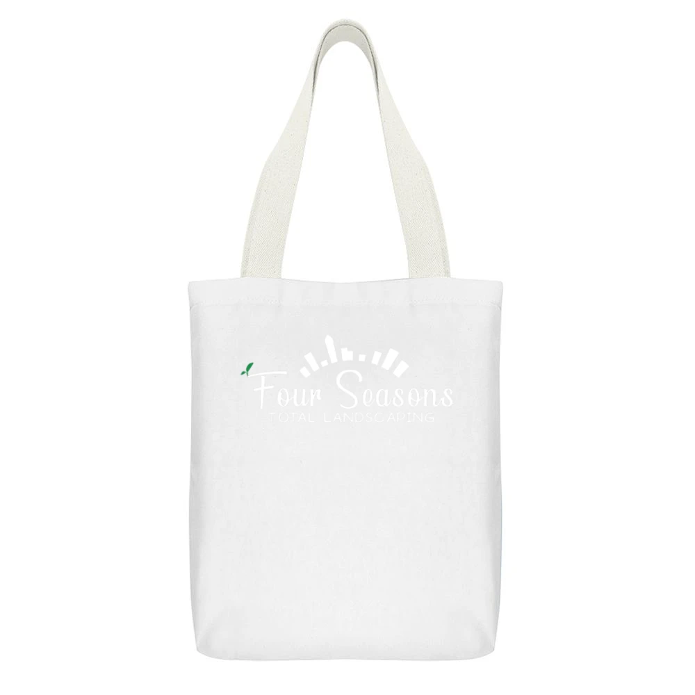Four Season Total Landscaping Funny Trump Press Conference White Canvas Tote Shopping Bag With Interior Pocket