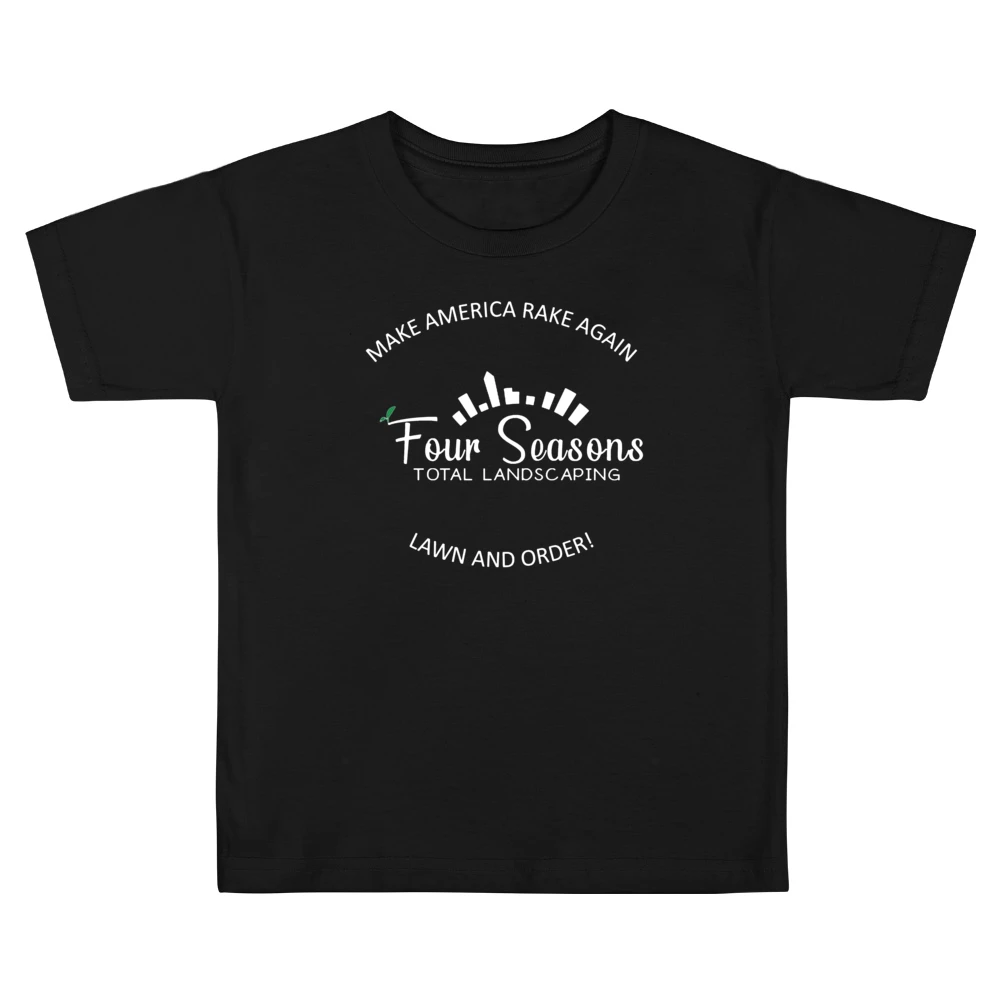 Four Season Total Landscaping Make America Rake Again Funny Trump Elec Kids Boys Girls T-Shirt