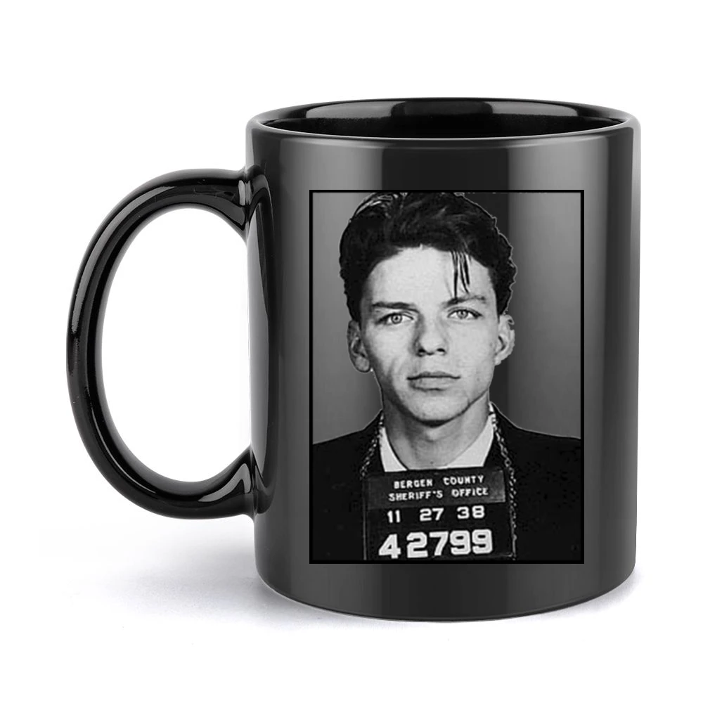 Frank Sinatra Vintage Mug Shot Grunge Graphic Black Mug