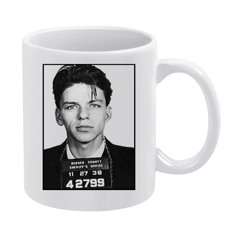 Frank Sinatra Vintage Mug Shot Grunge Graphic White Mug