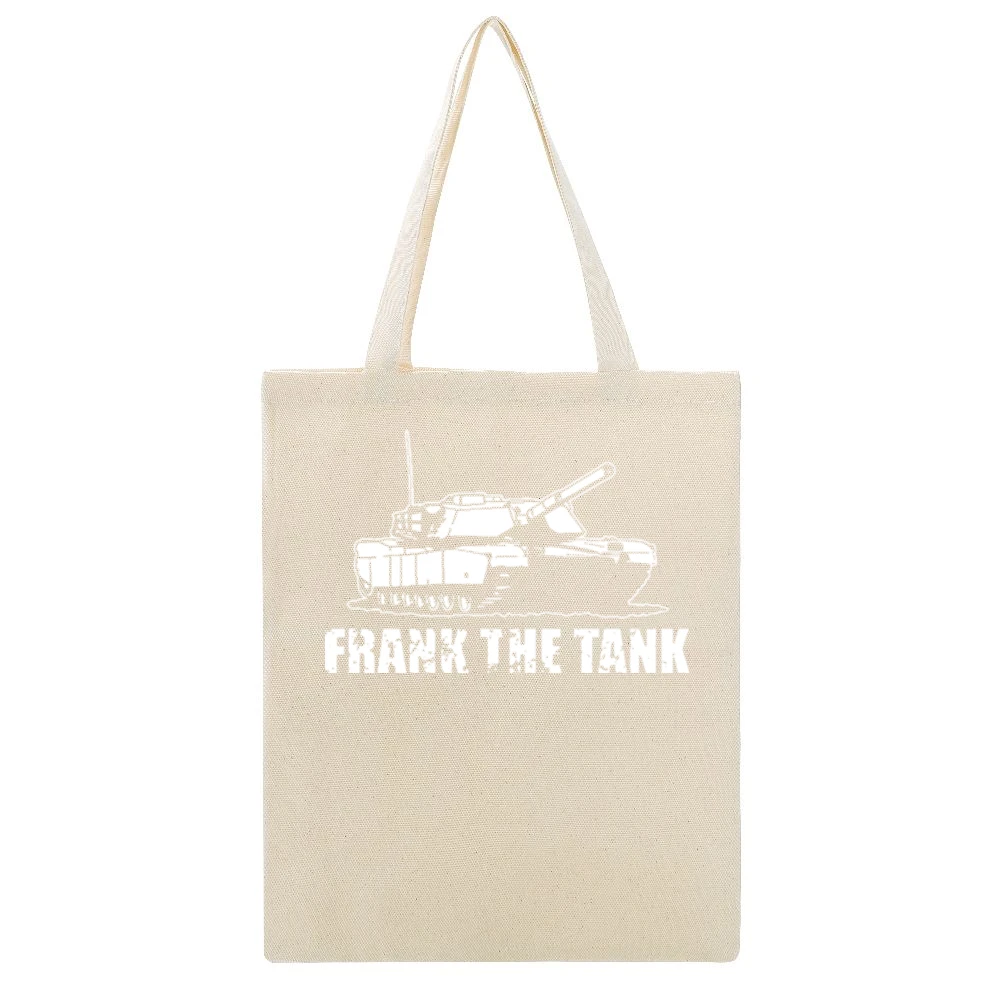 Frank The Tank Old School Funny Beige Canvas Tote Shopping Bag