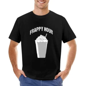 Frappy Hour Funny Coffee Caffeine Happy Frappacino Graphic Tee Shirt Asian Size Men T-Shirt