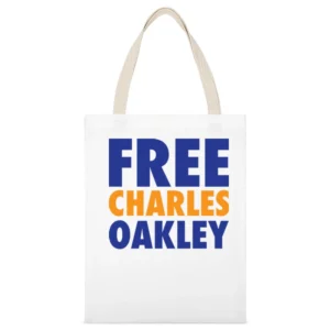 Free Charles Oakley New York Basketball Funny Simple White Canvas Tote Shopping Bag