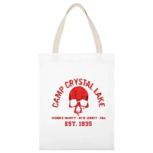 Friday The 13th Skull tee White Canvas Tote Shopping Bag