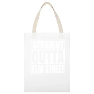 Friday The 13th Straight Outta Elm Street Tshirt White Canvas Tote Shopping Bag