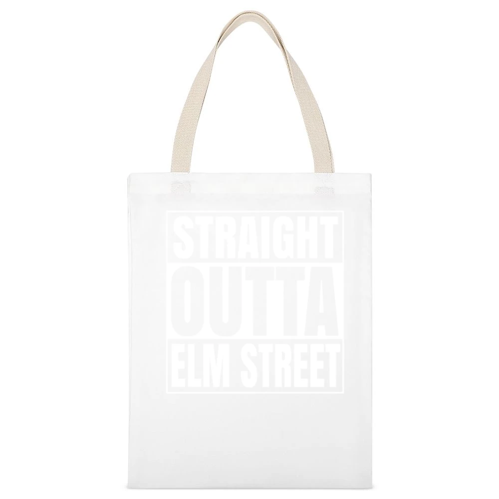 Friday The 13th Straight Outta Elm Street Tshirt White Canvas Tote Shopping Bag