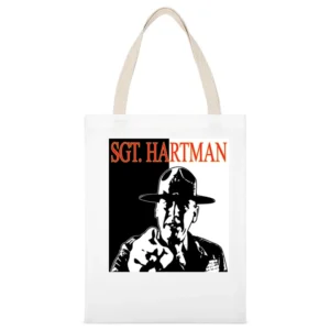 Full Metal Jacket Hartman Movie White Canvas Tote Shopping Bag