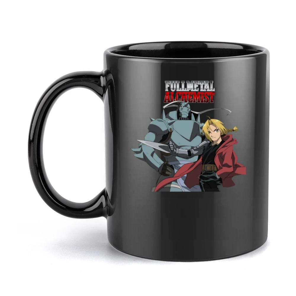 Fullmetal Alchemist Elric Brothers FMA Alphonse and Edward Black Mug