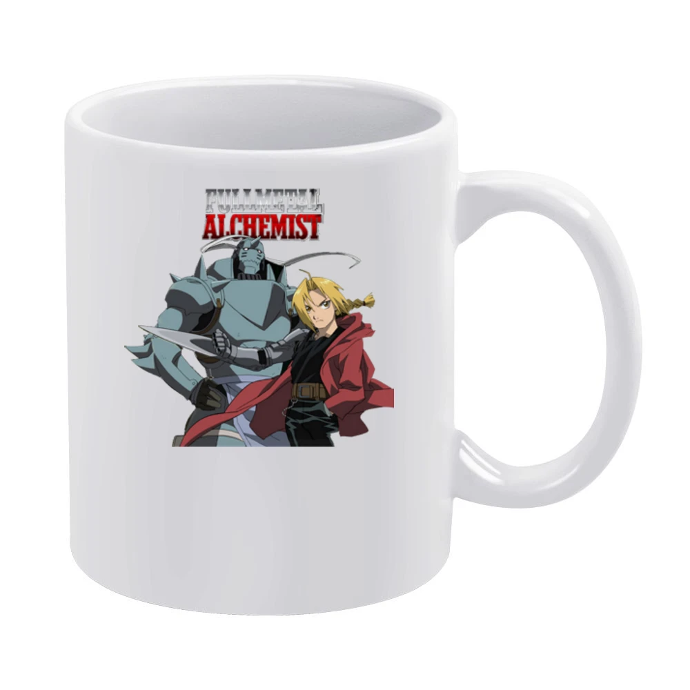Fullmetal Alchemist Elric Brothers FMA Alphonse and Edward White Mug