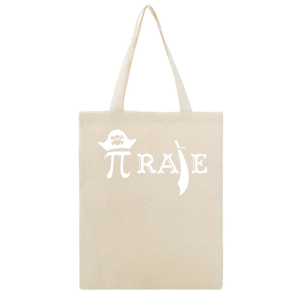 Funny Geek pi rate pirate hate sword jolly roger Beige Canvas Tote Shopping Bag