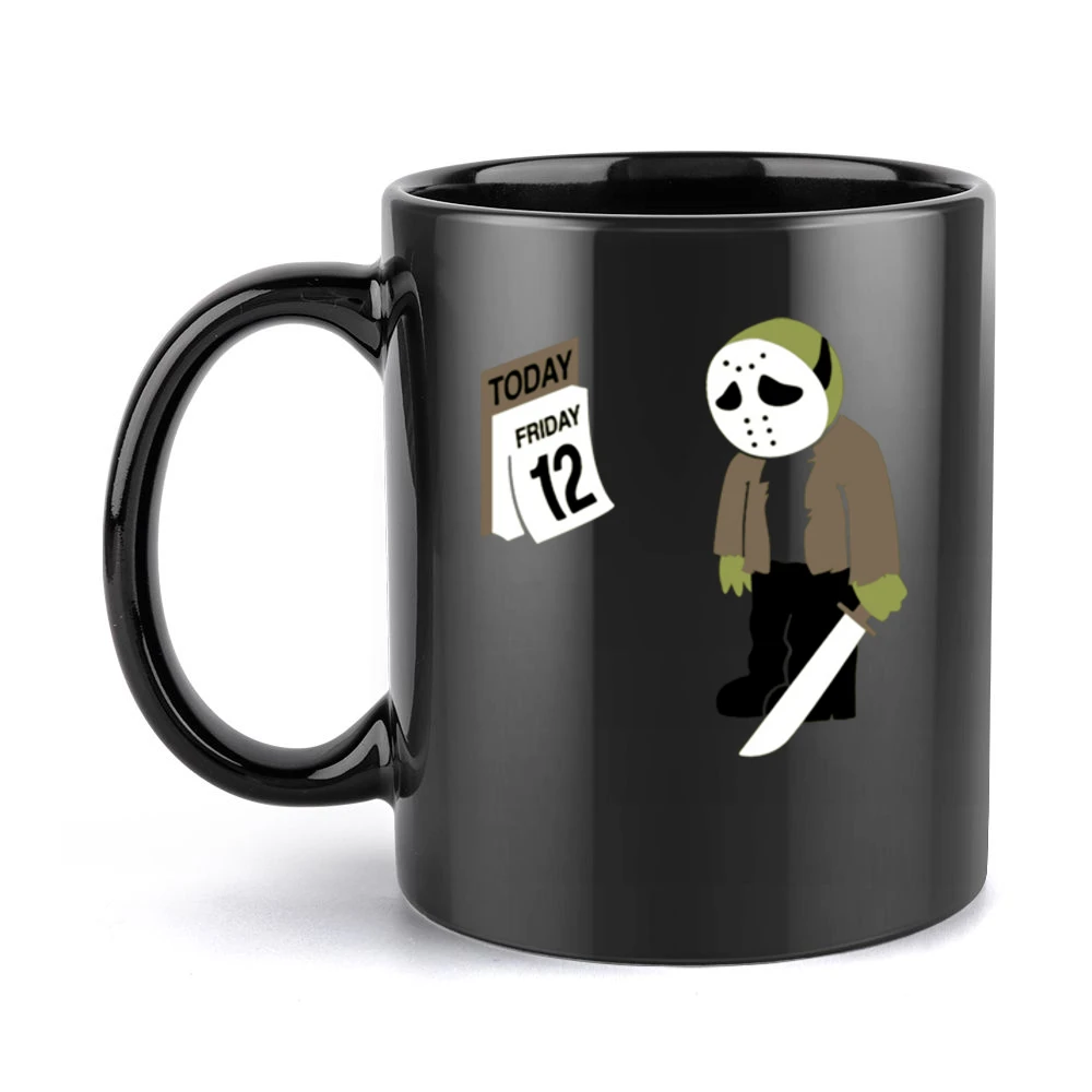 Funny parody Friday the 13th Jason Fiday 12th calendar Black Mug