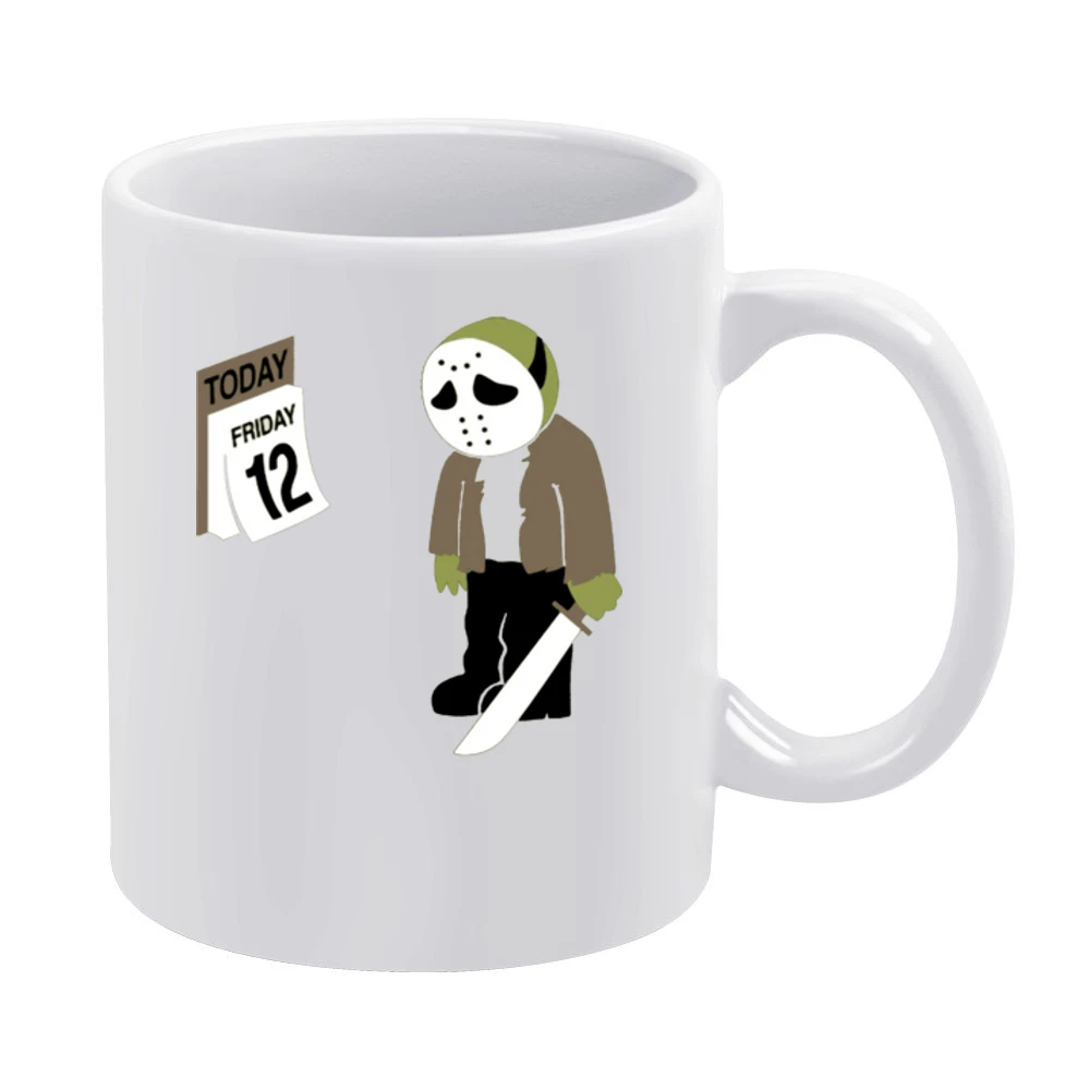 Funny parody Friday the 13th Jason Fiday 12th calendar White Mug