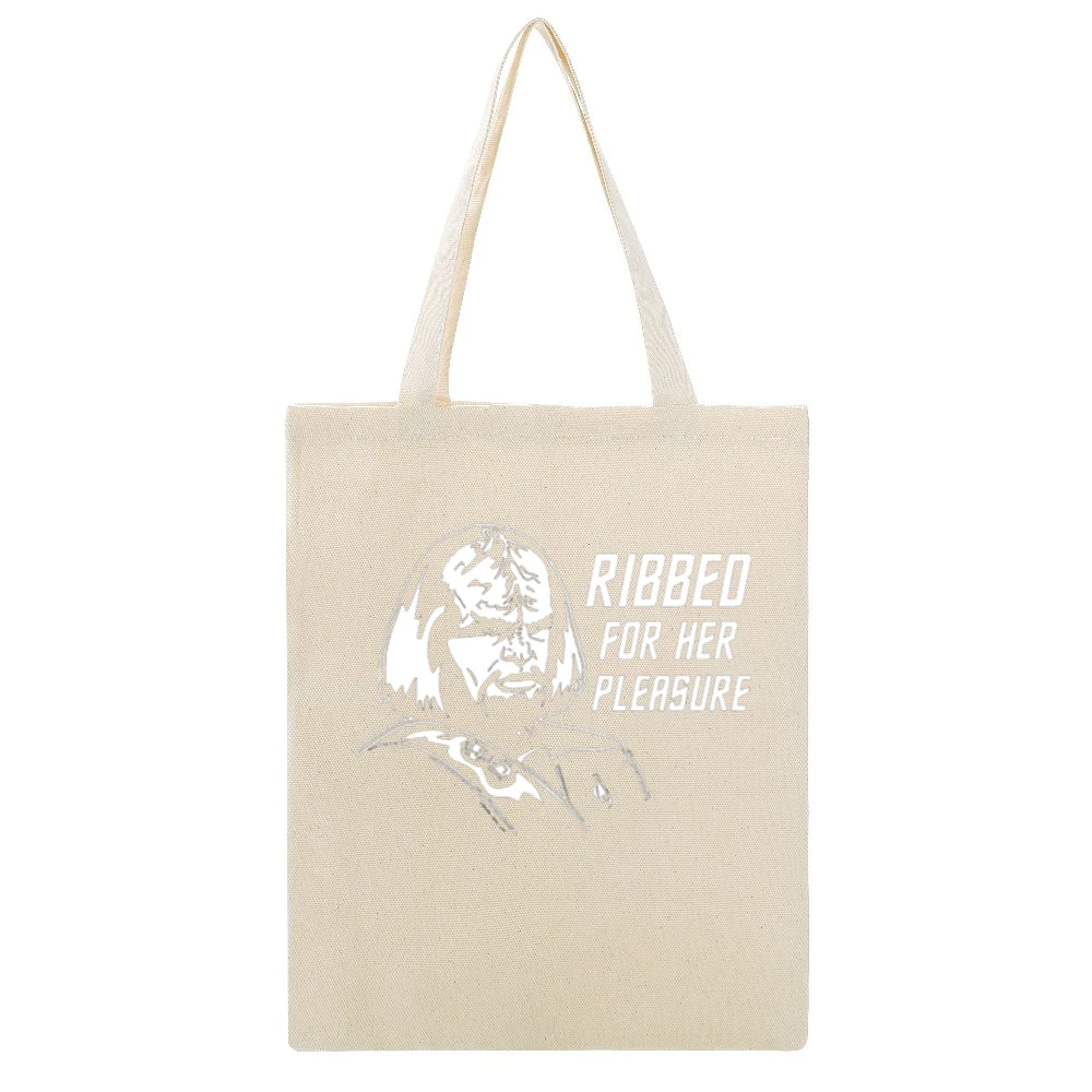 Funny star trek Klingon ribbed for her pleasure Beige Canvas Tote Shopping Bag
