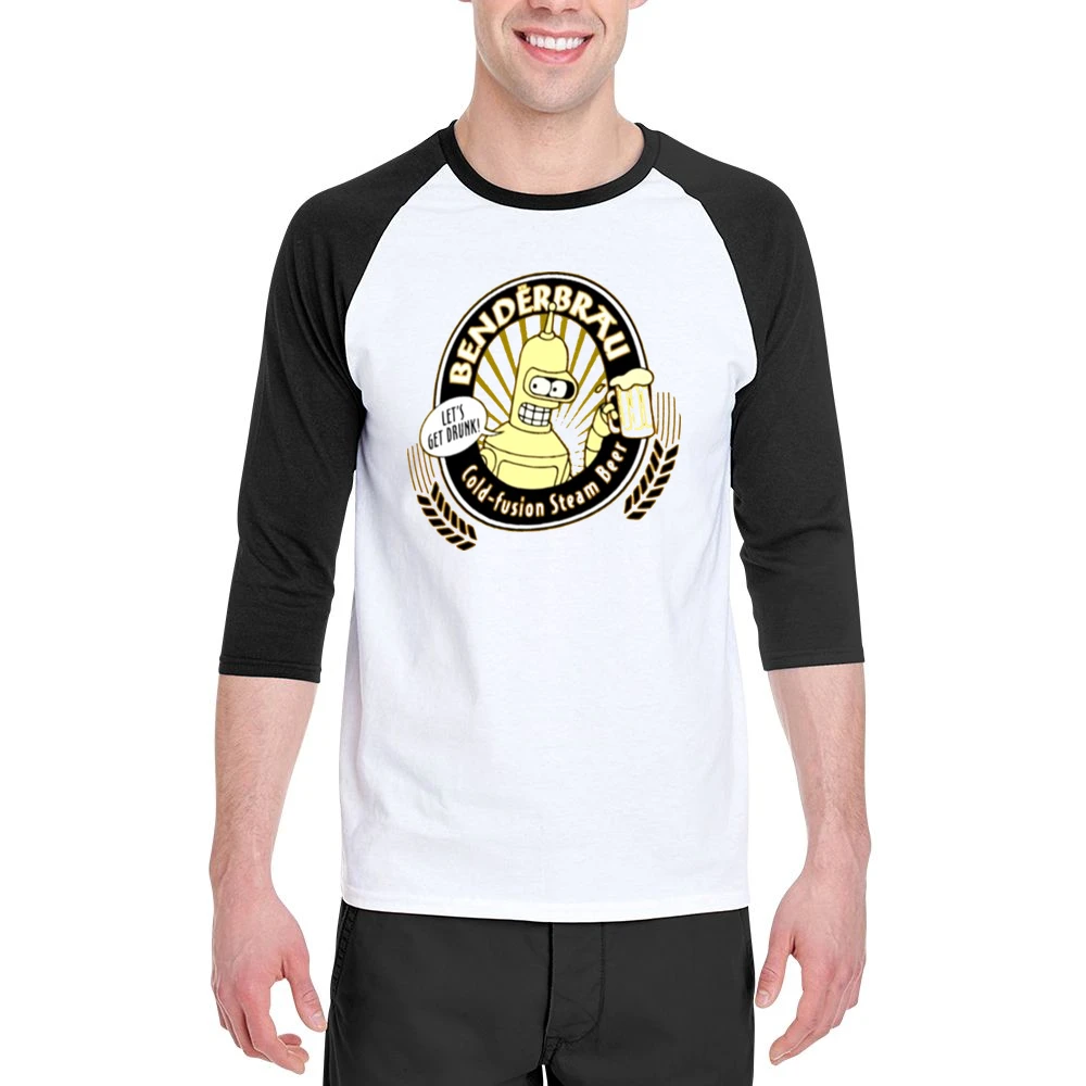 Futurama Benderbrau drink Men 3/4 Sleeve T-Shirt