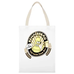 Futurama Benderbrau drink White Canvas Tote Shopping Bag