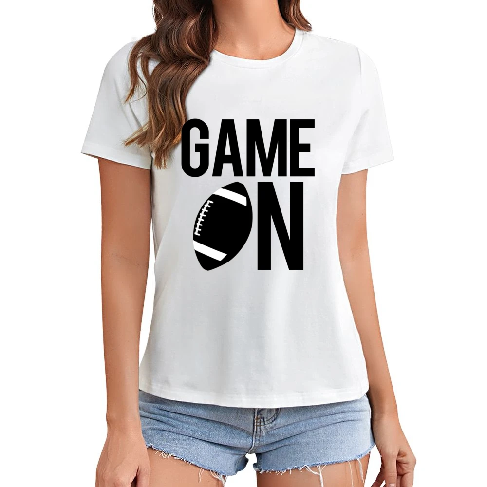 Game On Fun Football Game Day Graphic Fan Tee Shirt Asian Size Women Ladies T-shirt