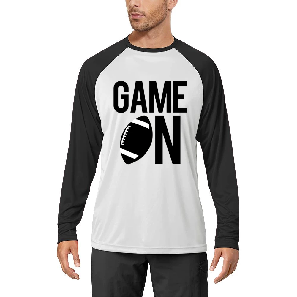 Game On Fun Football Game Day Graphic Fan Tee Shirt Men Long Sleeve T-Shirt