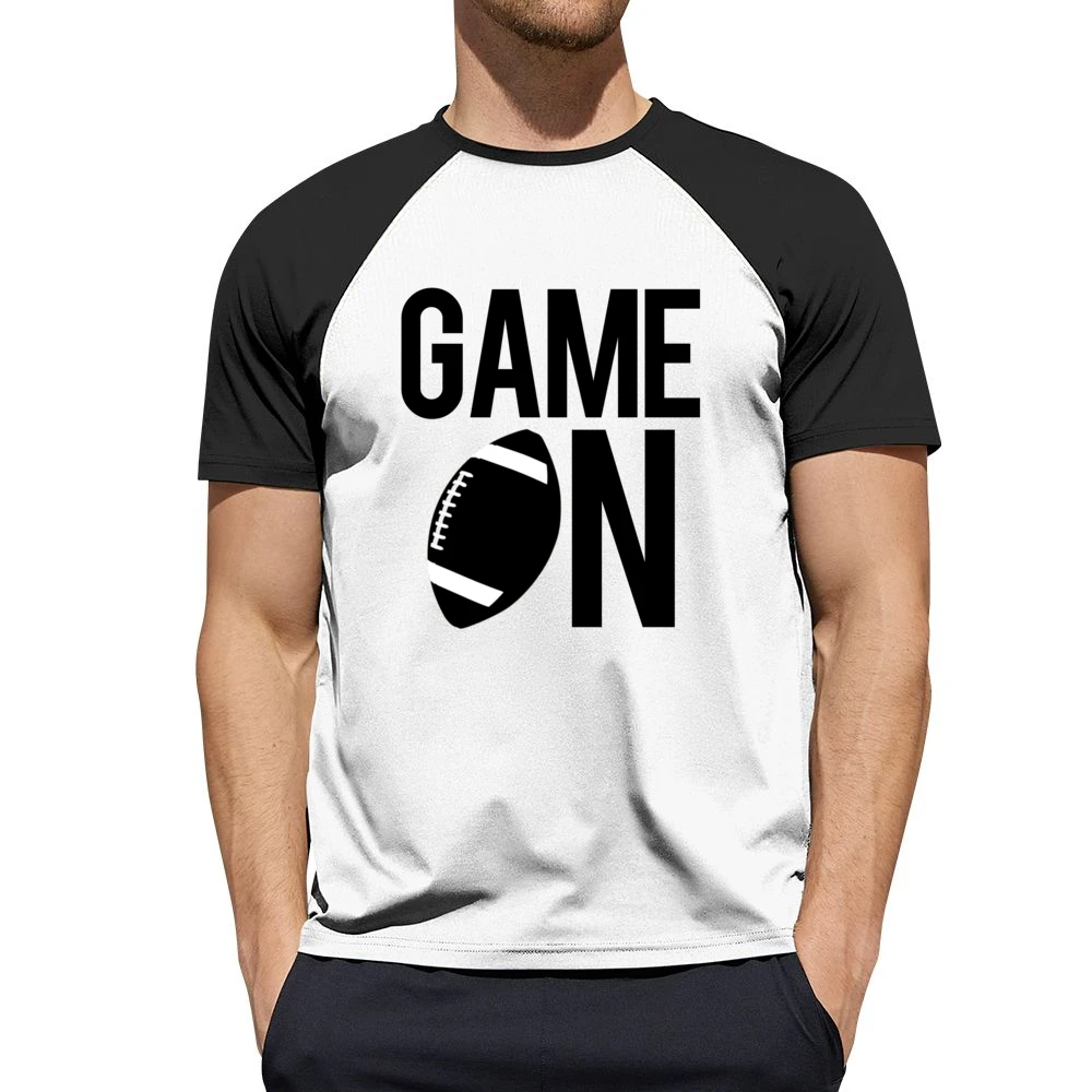 Game On Fun Football Game Day Graphic Fan Tee Shirt Men Short Sleeve T-Shirt