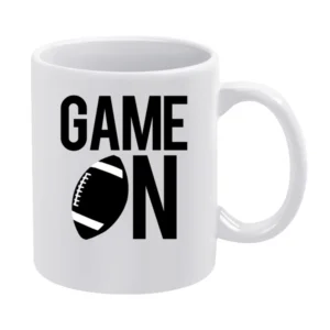 Game On Fun Football Game Day Graphic Fan Tee Shirt White Mug